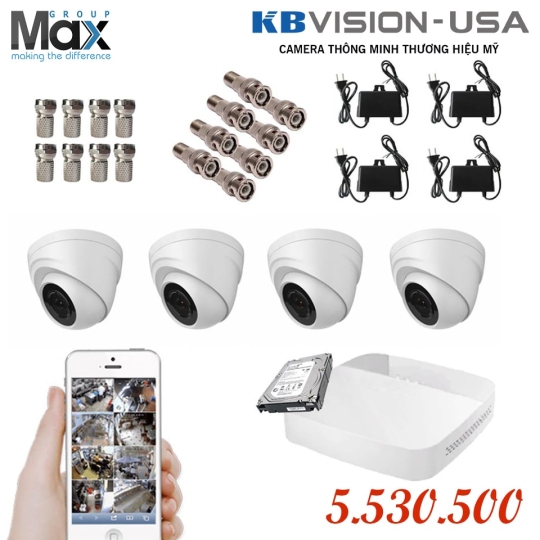 TRỌN BỘ 04 CAMERA CHÍNH HÃNG TRONG NHÀ