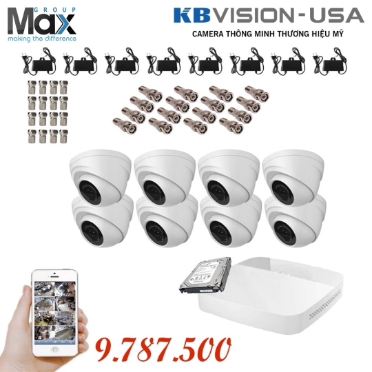 TRỌN BỘ 08 CAMERA CHÍNH HÃNG TRONG NHÀ 